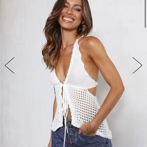 Hello Molly Moving on quick white knit top